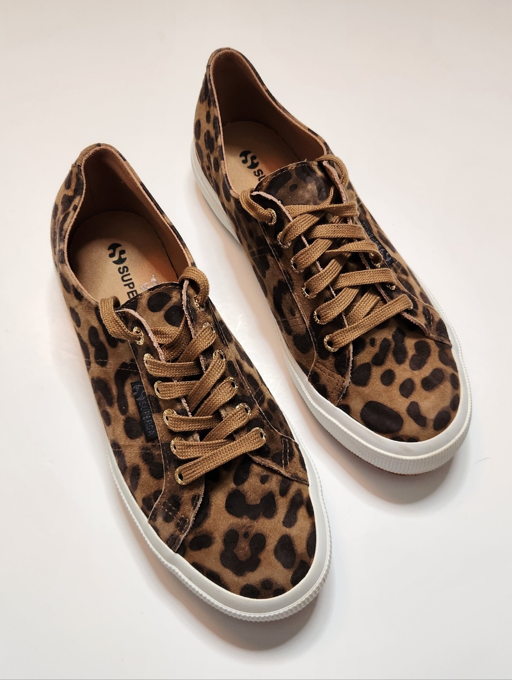 Superga Leopard Cotu Classic Tennis Sneakers Black & Brown Size 41 / 9.5